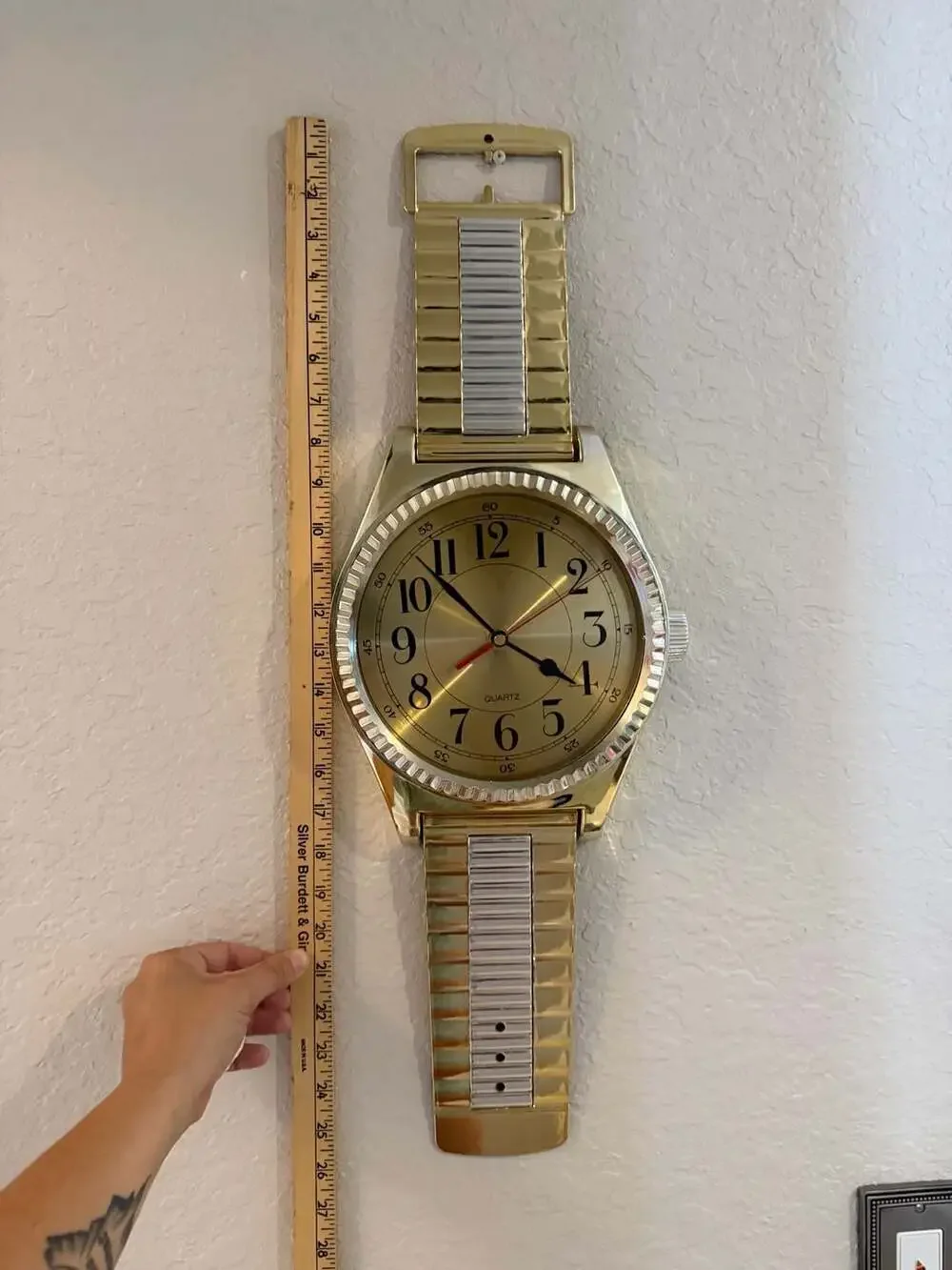 Vintage Large Quartz Wrist Watch Wall or Desk Clock